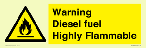 Warning diesel fuel Highly Flammable